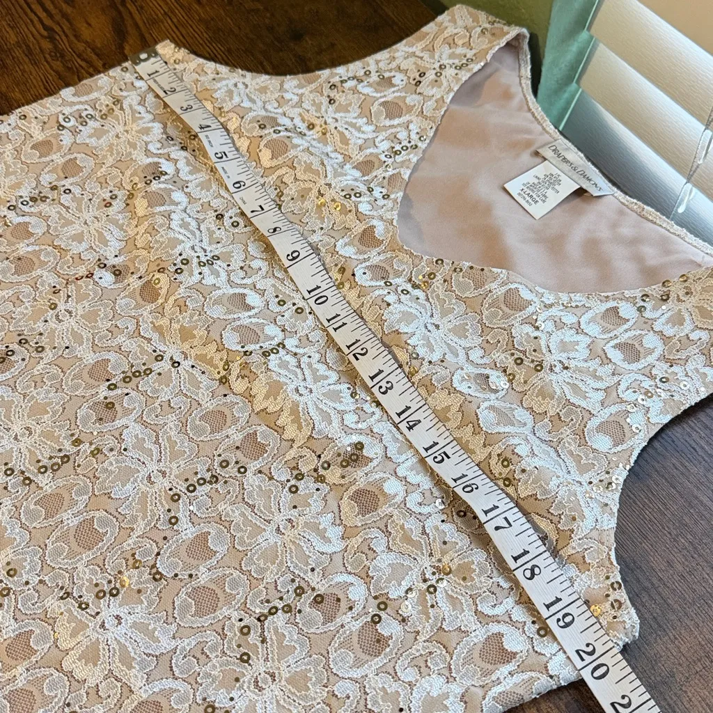 Dealers & Damons Women's Cream Lace and sequin Tops 2 piece set - Image 10