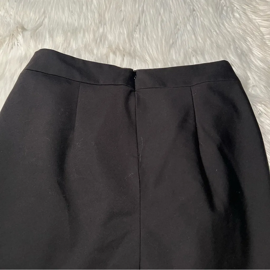 Mini Skirt Black Tulip Hem Faux Wrap M Size M - Image 6