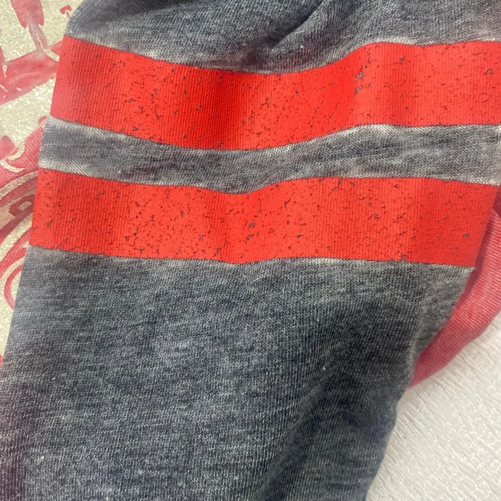 Team Athletics Ohio State Buckeyes Long Sleeve Graphic Sparkle Tee women sz L - Image 7