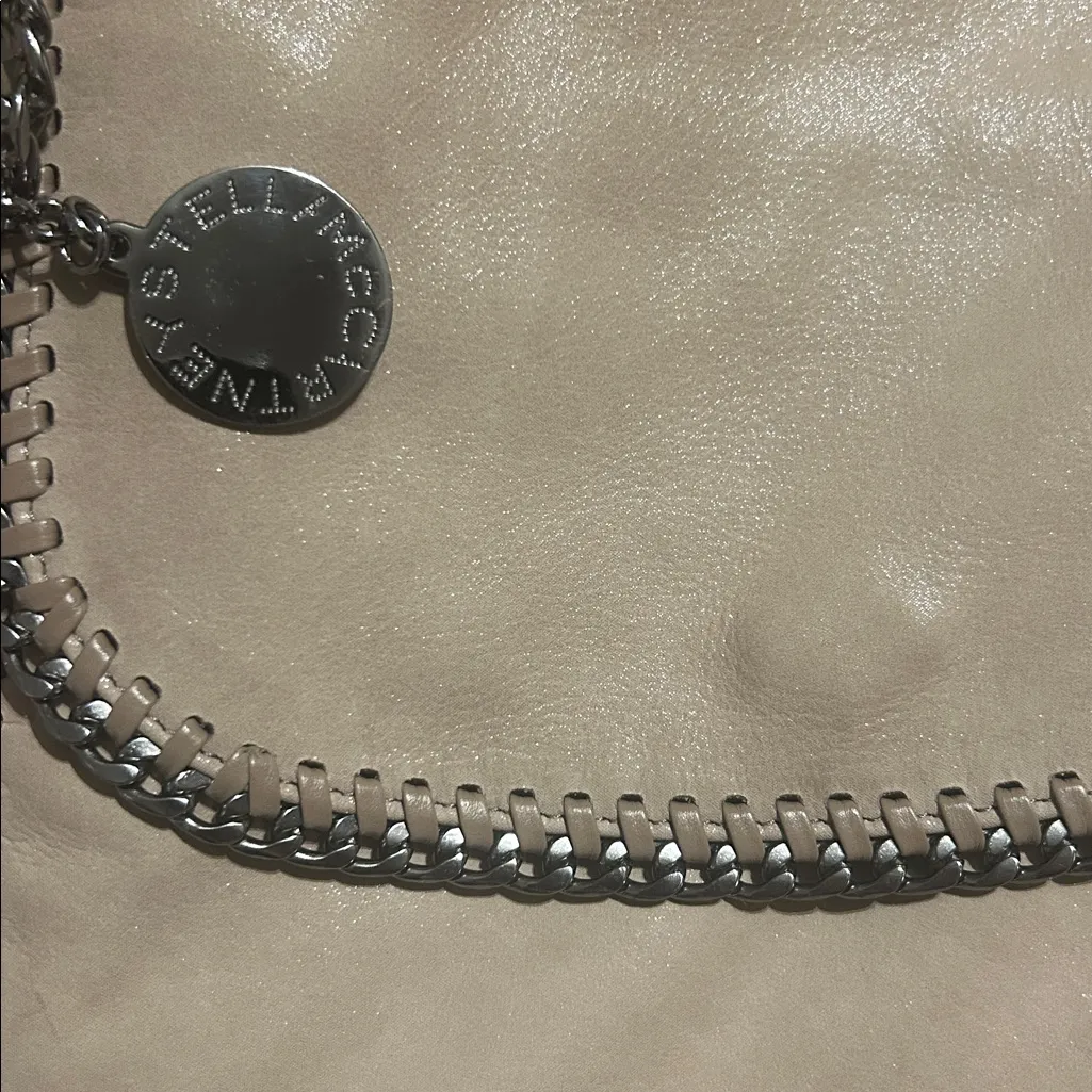 Stella McCartney Falabella Beige Faux Suede Crossbody Bag Silver Chain - Image 6