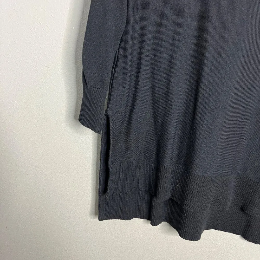 Soft Surroundings Black Tunic Sweater Split Hem Scoop Neck High Low Oversized XS - Image 3