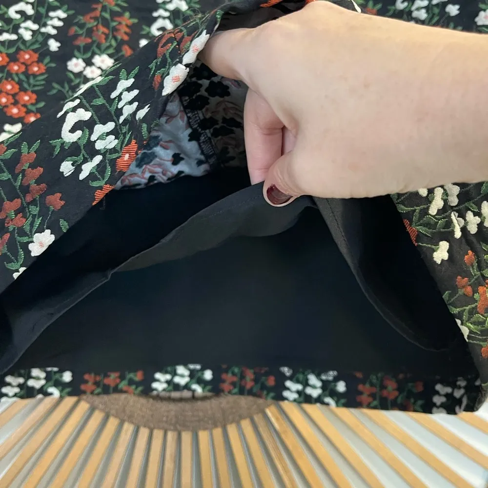 EUC Women’s Dotti Black Floral Print Mini Skirt Retro Twee Size 10 🧡 - Image 5