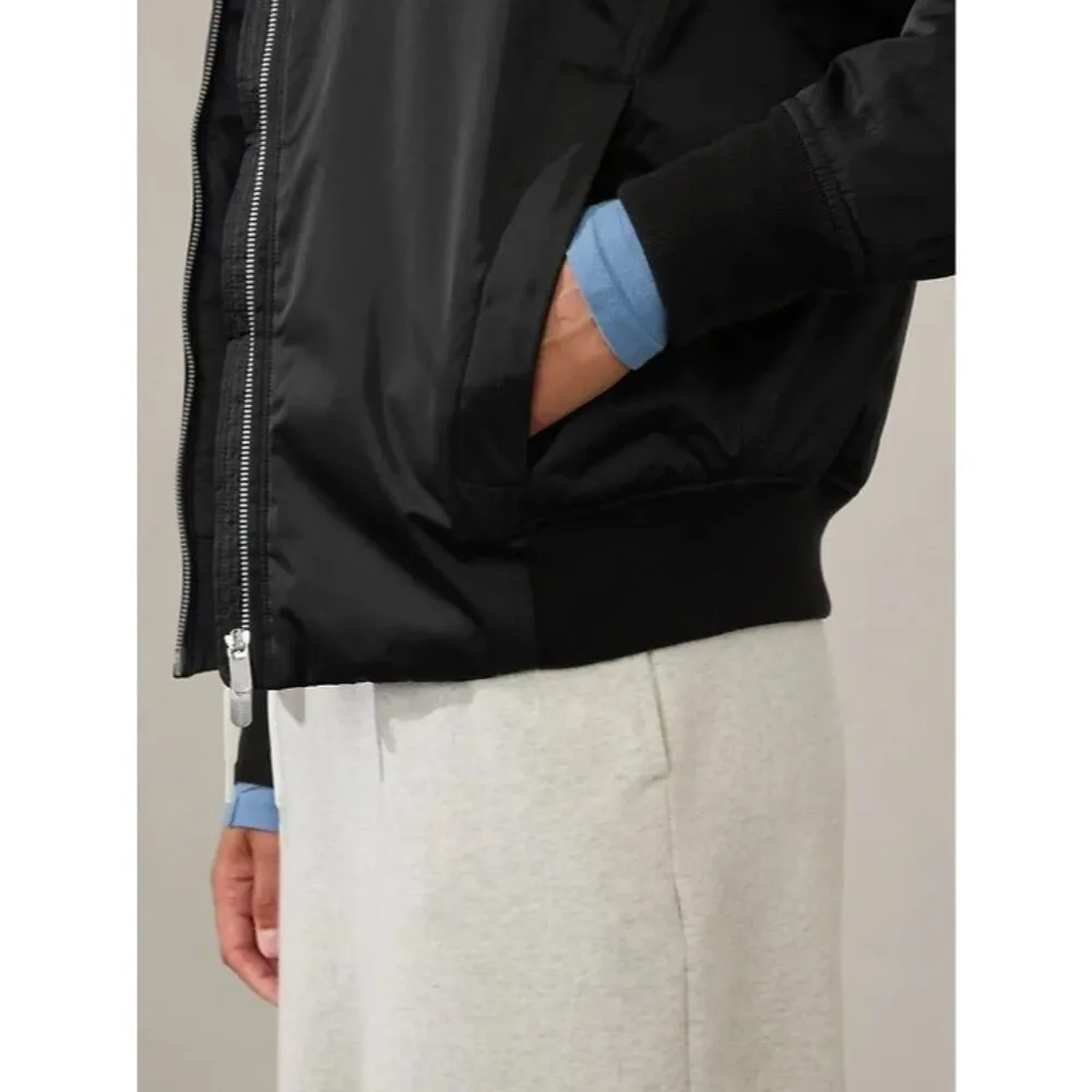 ATHLETA Sateen Bomber Black Medium Regular - Image 6