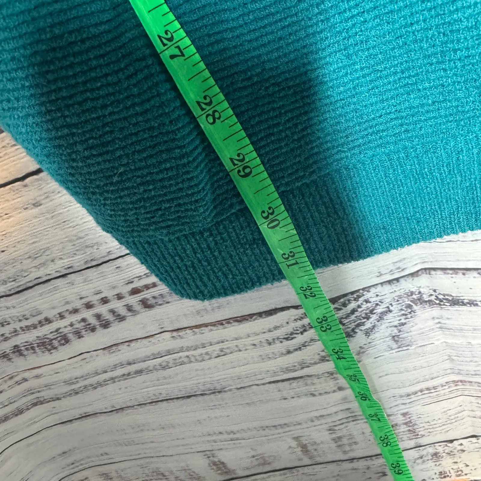 Free People Ottoman Slouchy Tunic Sweater Electric Teal Oversized XS - Image 8