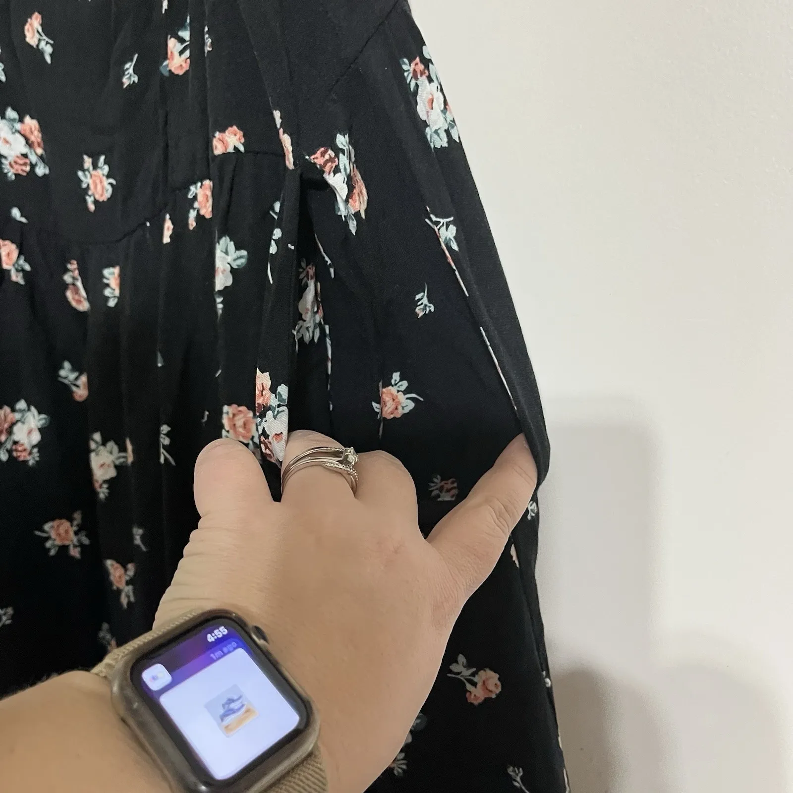 TORRID Womens Plus Size 1 1X 14-16 Black Floral Challis Sharkbite Summer Dress - Image 5