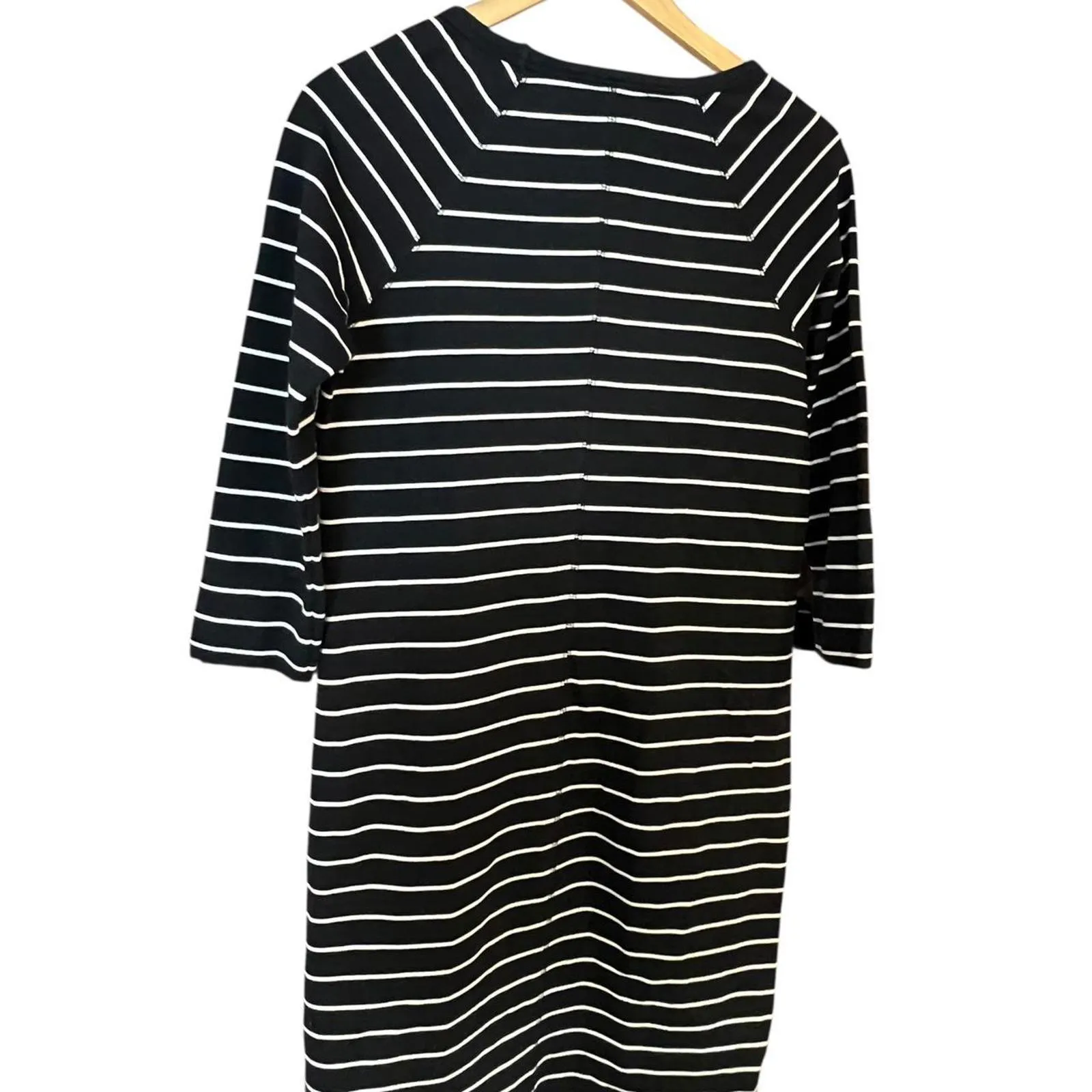 Merona Black & White Striped Knit Dress – Size M - Image 3