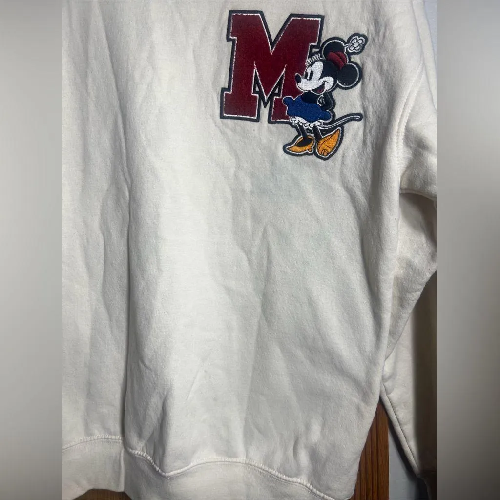 Disney White Crewneck Sweater with Mickey Mouse Patch - Image 5