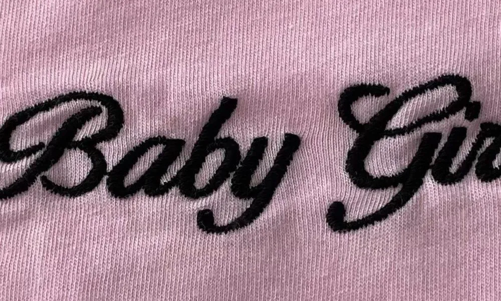 Papaya “Baby Girl” pink embroidered gathered cotton modal crop top, size S boho - Image 5