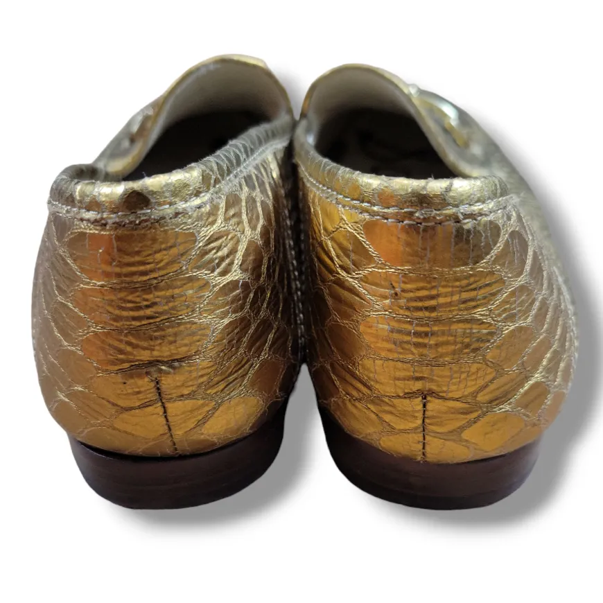 Sam Edelman Shoes Size 7.5 M Sam Edelman Loraine Loafer Leather Gold  Snakeskin Print - Image 8