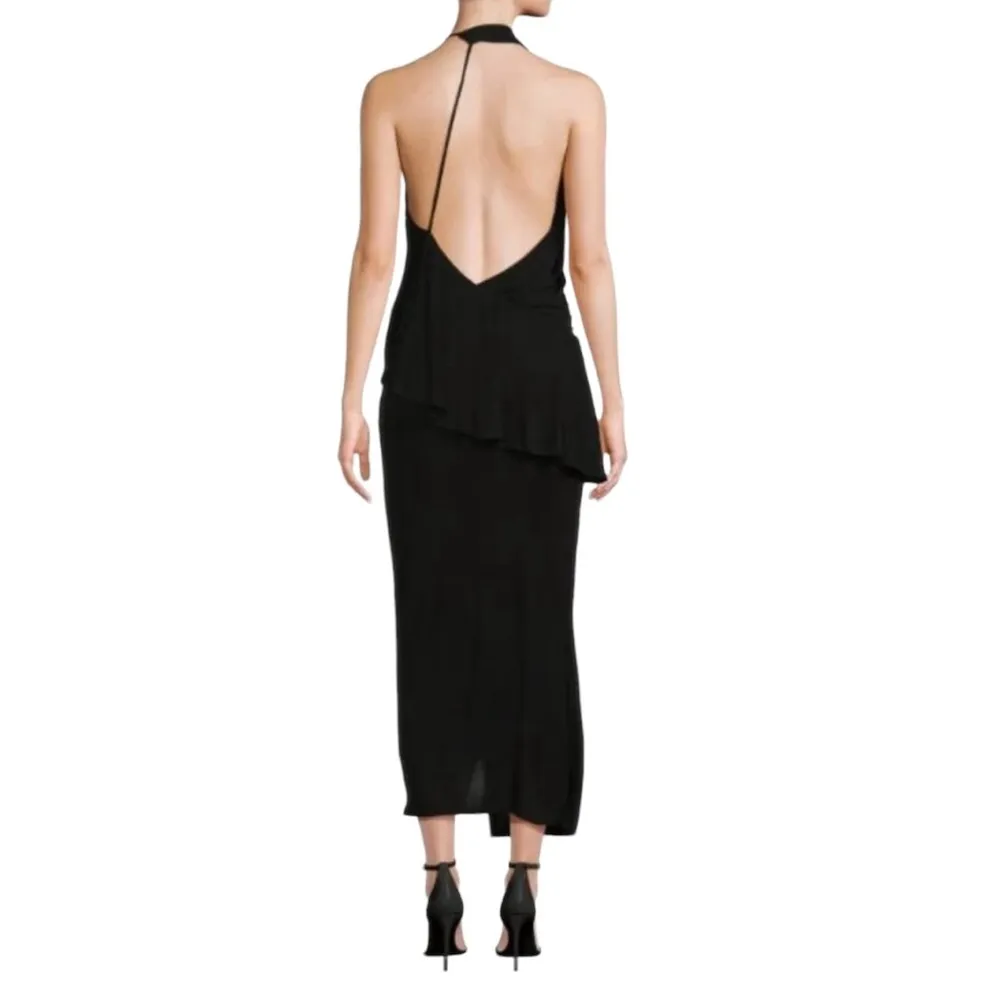 NEW Reiss Xena Strappy Black Open Back Plunge Neck Midi Dress US 10 - Image 10