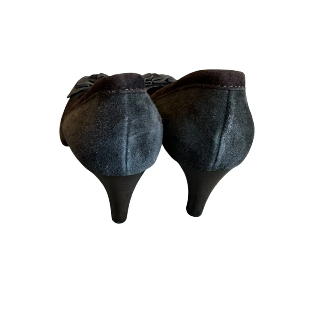 Guglielmo Rotta Suede Leather Closed Toe Pumps Round High Heel Size 36 5.5 Women Brown - Image 5