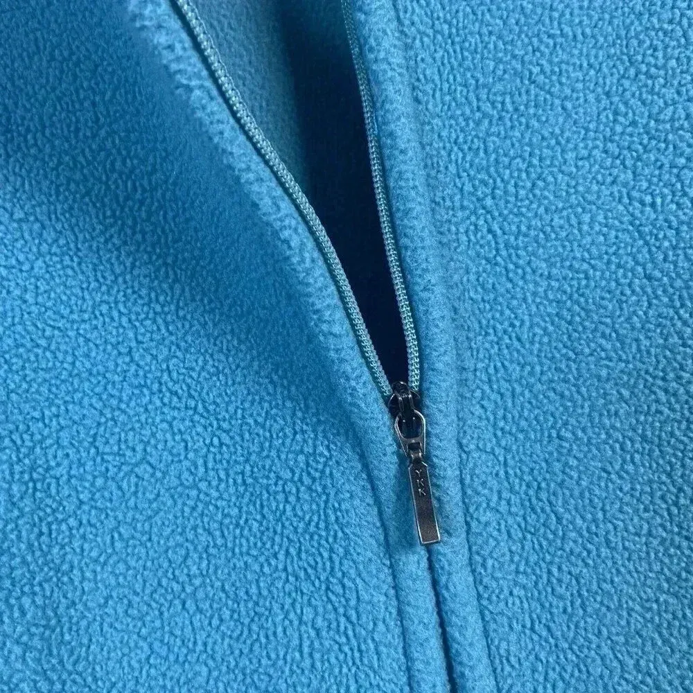 LL BEAN Fleece Vest Womens Size L Large Blue‎ Arctic Crop Y2k Cozy 90s Gorpcore Blue - Image 4