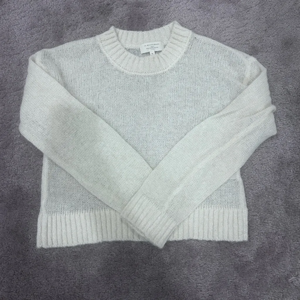 Sezane Beige Alpaca Keith Jumper Crewneck Sweater Size Medium - Image 4