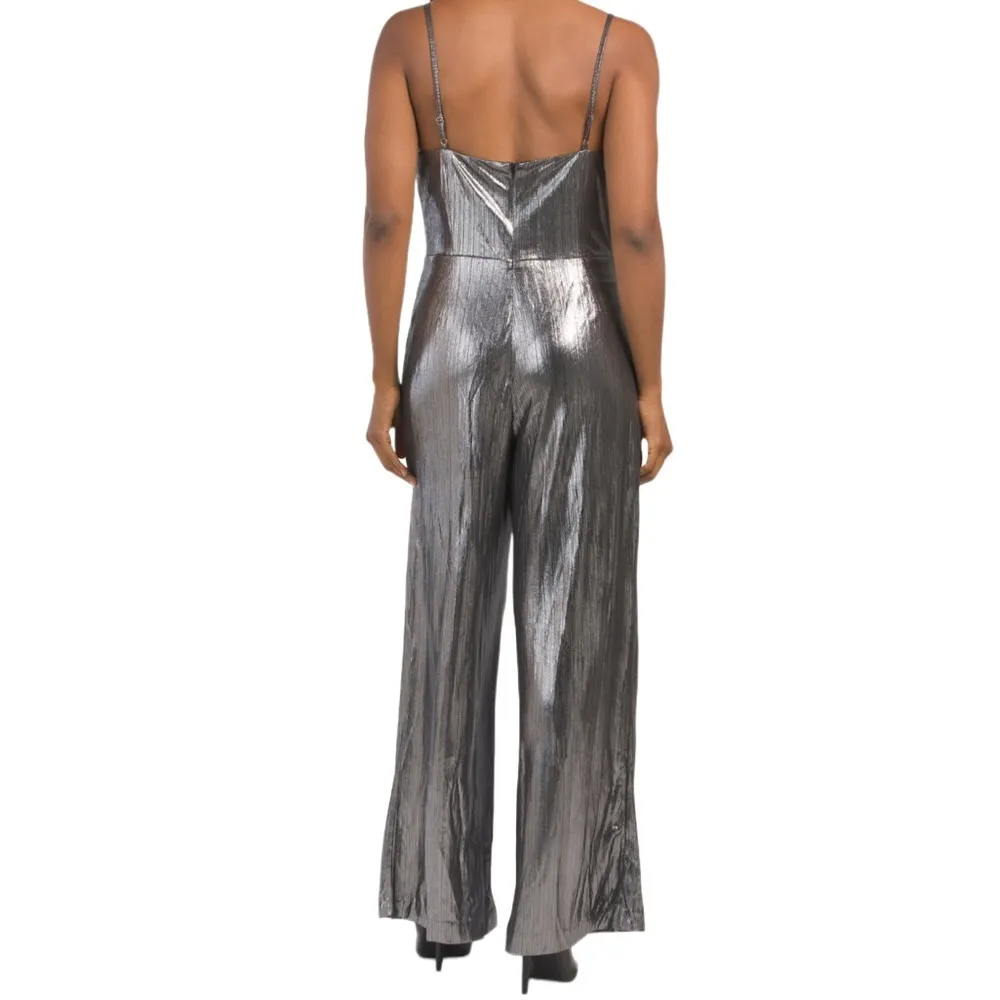 Endless Rose Cowl Neck Cami Bodice Metallic Jumpsuit - Image 2