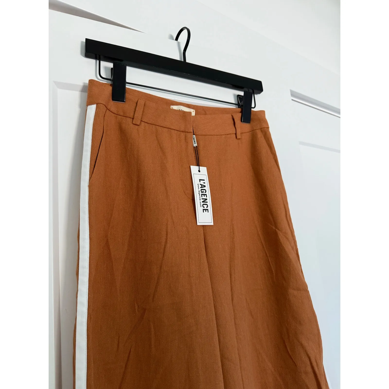 $525 New L’agence Linen Blend Gavin Wide Leg Trousers - Image 3