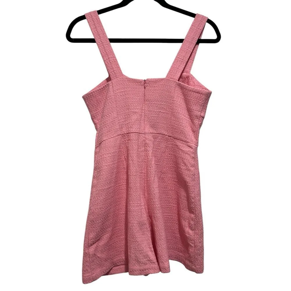 ZARA Short Textured Weave Pink‎ Jumpsuit Short Romper Small - Image 4