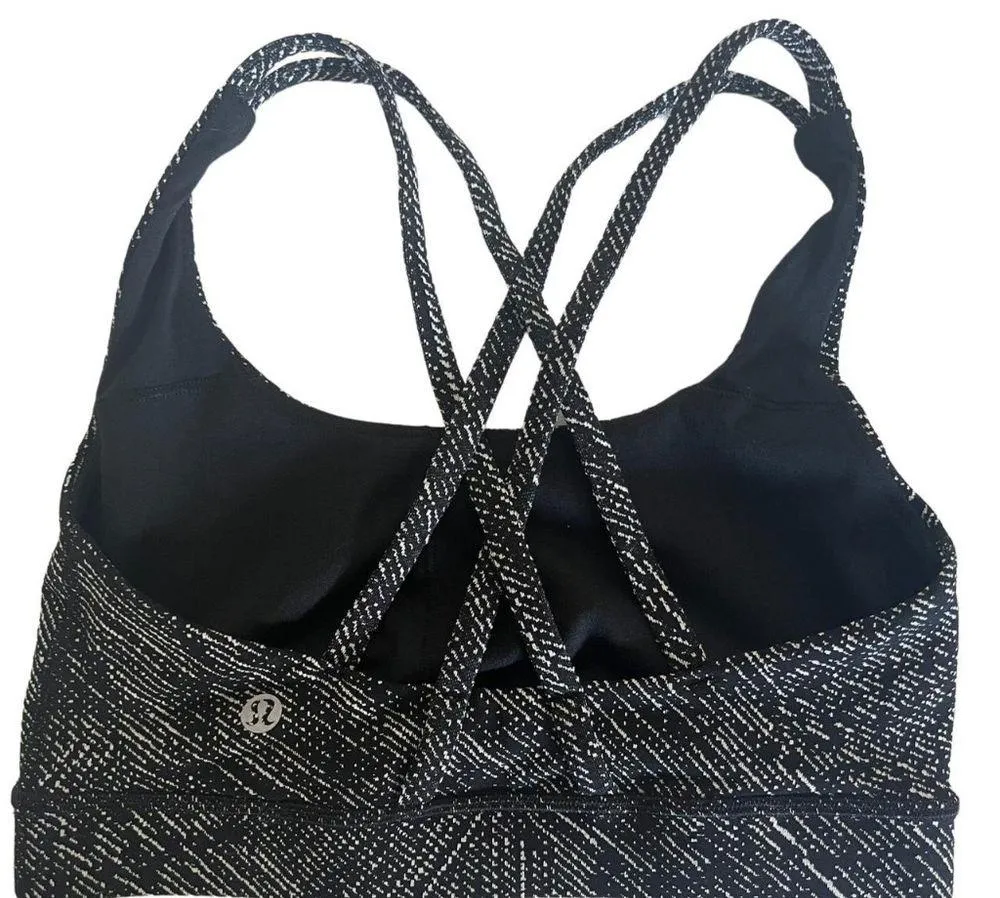 Lululemon black and white patterned energy bra - Image 2