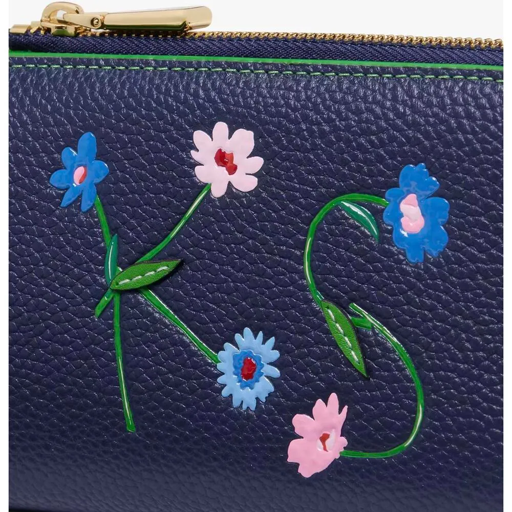 Kate Spade In The Garden Compact Wallet Parisian Navy Floral Leather - Image 2