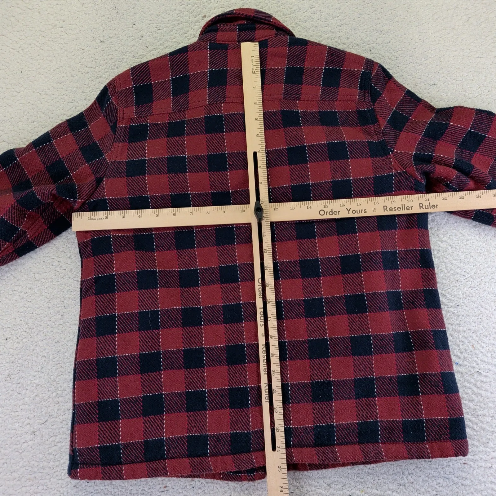 LL Bean Signature Womens Sherpa Lined Flannel Shirt Jacket Plaid Medium 502363 Red - Image 4