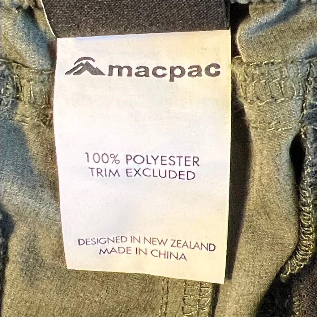 Macpac Olive Green Hiking Jogger Pants Size 10 - Image 5