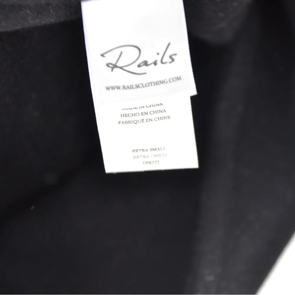 Rails Bristol Heavyweight Wool Blend Coat Double Breasted Black Women's XS - Image 9