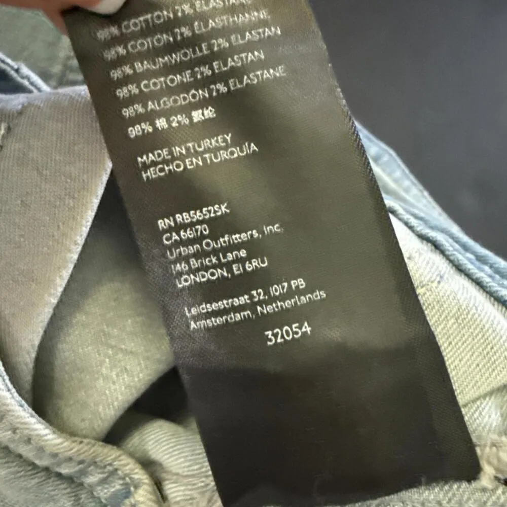 BDG Urban Outfitter Denim Pleated School Girl Jean Mini Skirt 3 Button Front M - Image 9