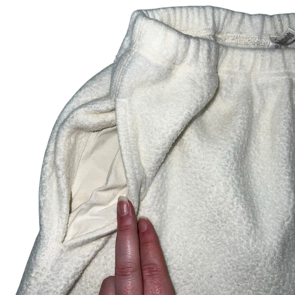 Mast Womens Fleece Casual Sweatpants Ivory Cream Straight Leg Pockets Soft Small - Image 3