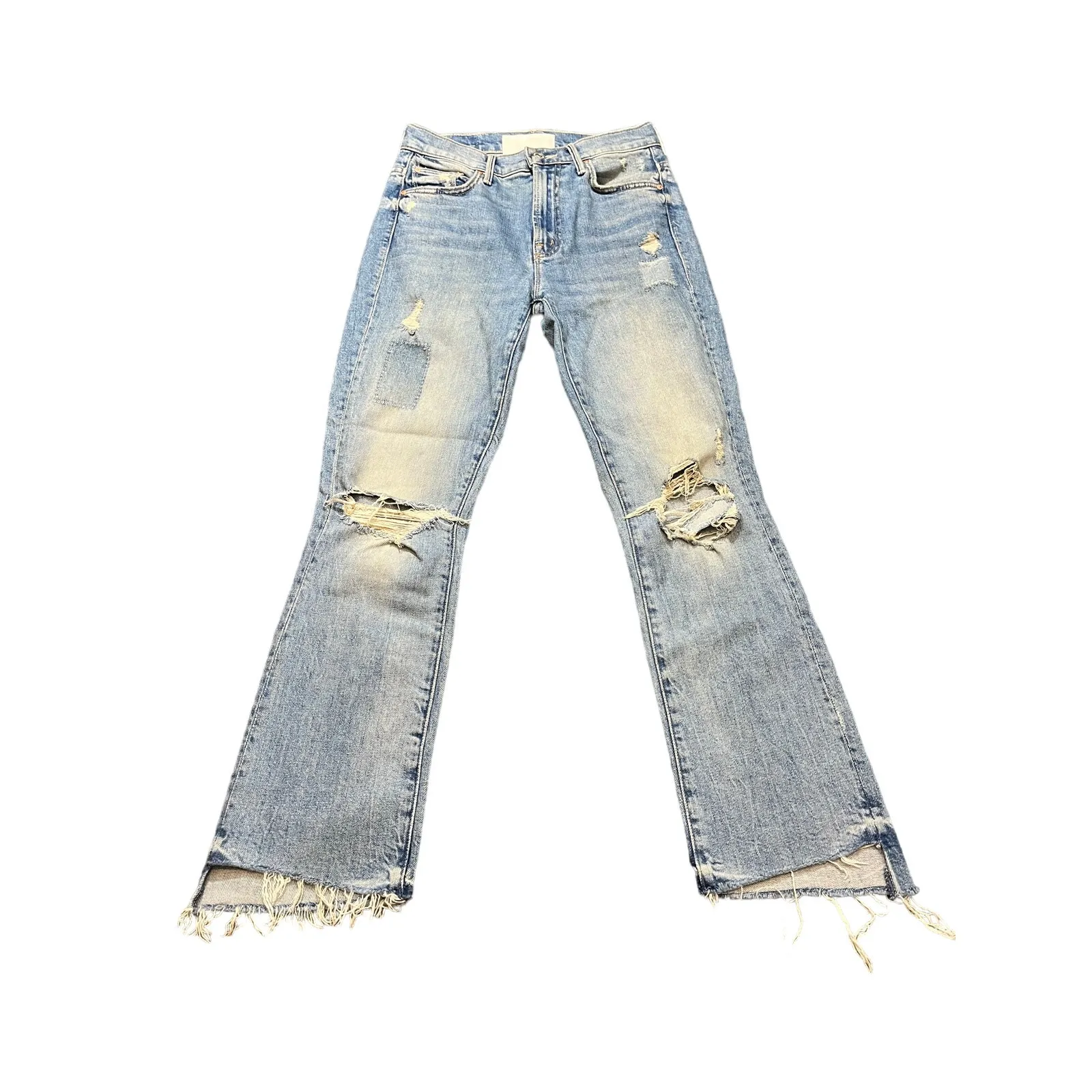 Mother Superior The Insider Crop Step Fray Jeans‎ In We Are Castaways Size 24 Blue - Image 2