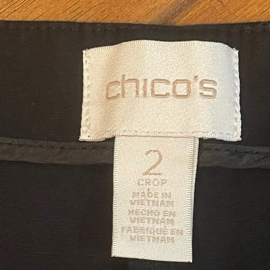 Chico's Elegant Black cropped dress or casual pants size 2 aka 12/14 - Image 5