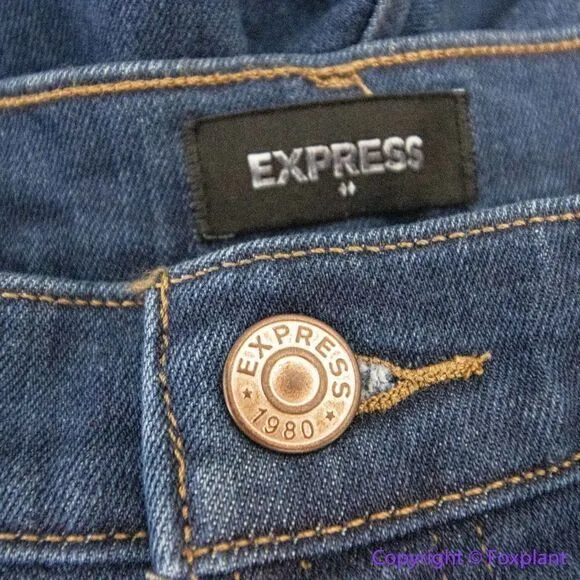 NEW Express super high rise mom jeans‎ in medium dark blue wash, 14R - Image 10