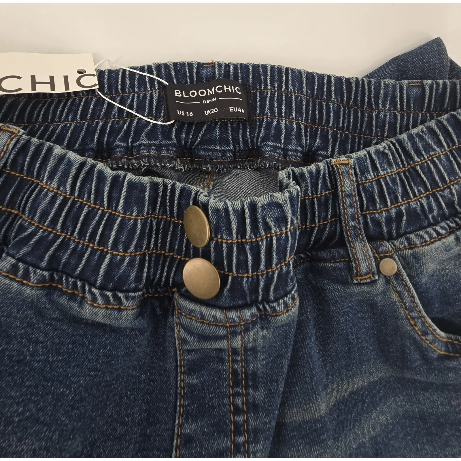 Bloomchic Denim Pants Womens Size 16 Blue Made For Your Curves Pull‎ On - Image 4