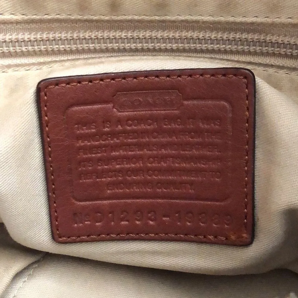 Brown Leather Tote Duffle Crossbody Shoulder Bag with Front Zipper Vintage - Image 13