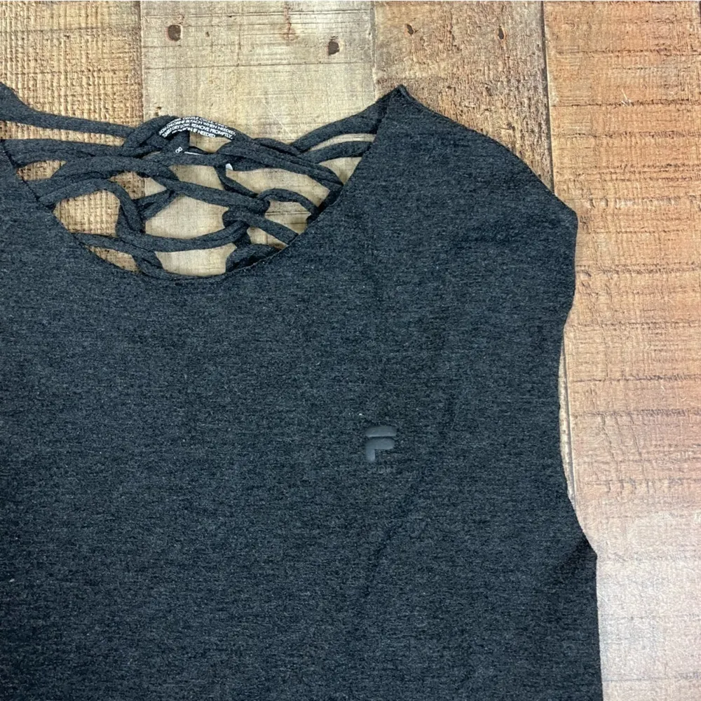 FILA Sport Medium Basket Weave Open Back Mesh Tank Top Workout Y2K Grunge - Image 6