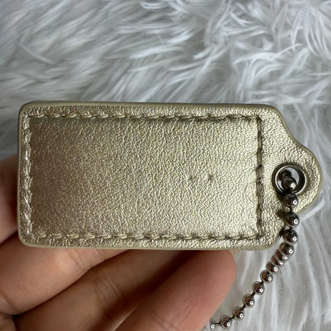 2.5" COACH Gold Fob Bag Charm Hang tag Hangtag - Image 2