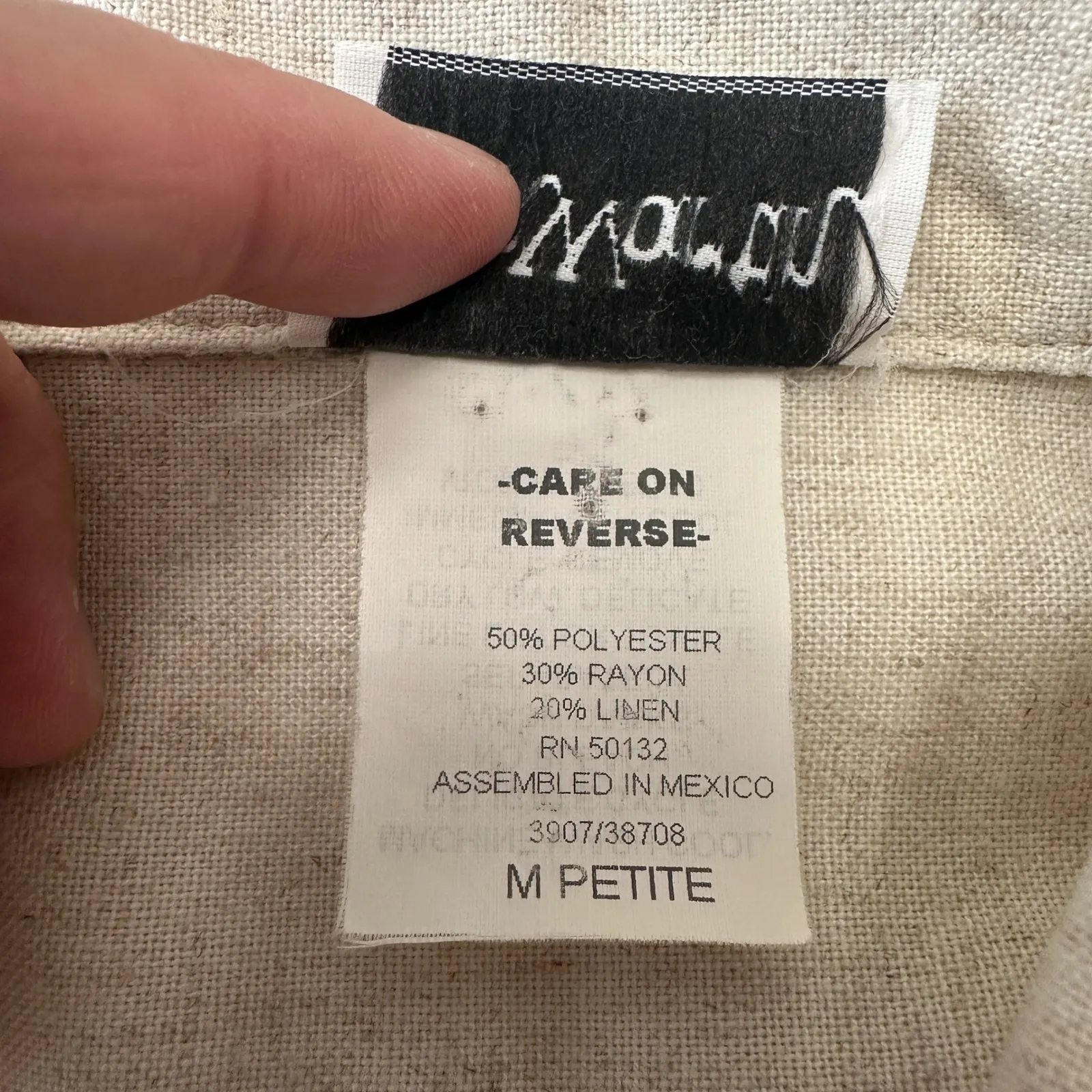 Bonworth  Embroidered Linen Blend Button Down Blouse Short Sleeve Petite Medium‎ - Image 6