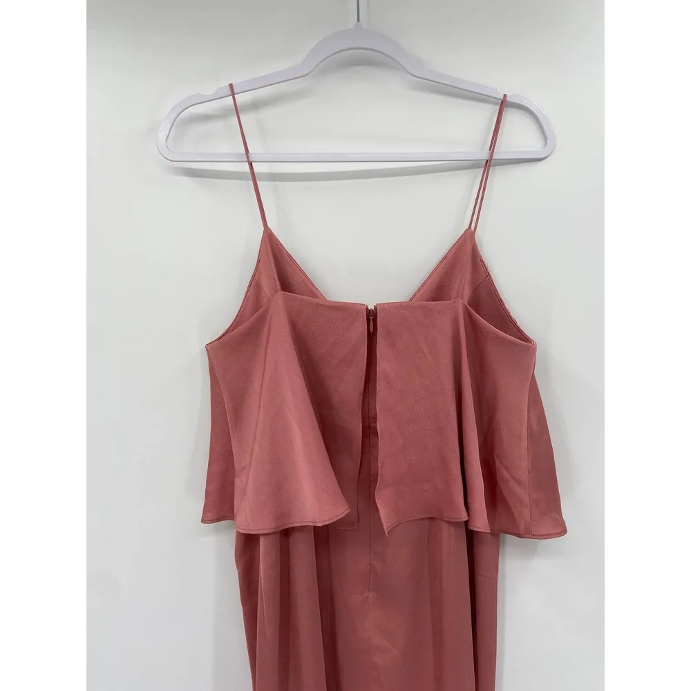 Shona Joy Rose Pink Luxe Frill Tulip Hem Maxi Dress Size 6 - Image 7