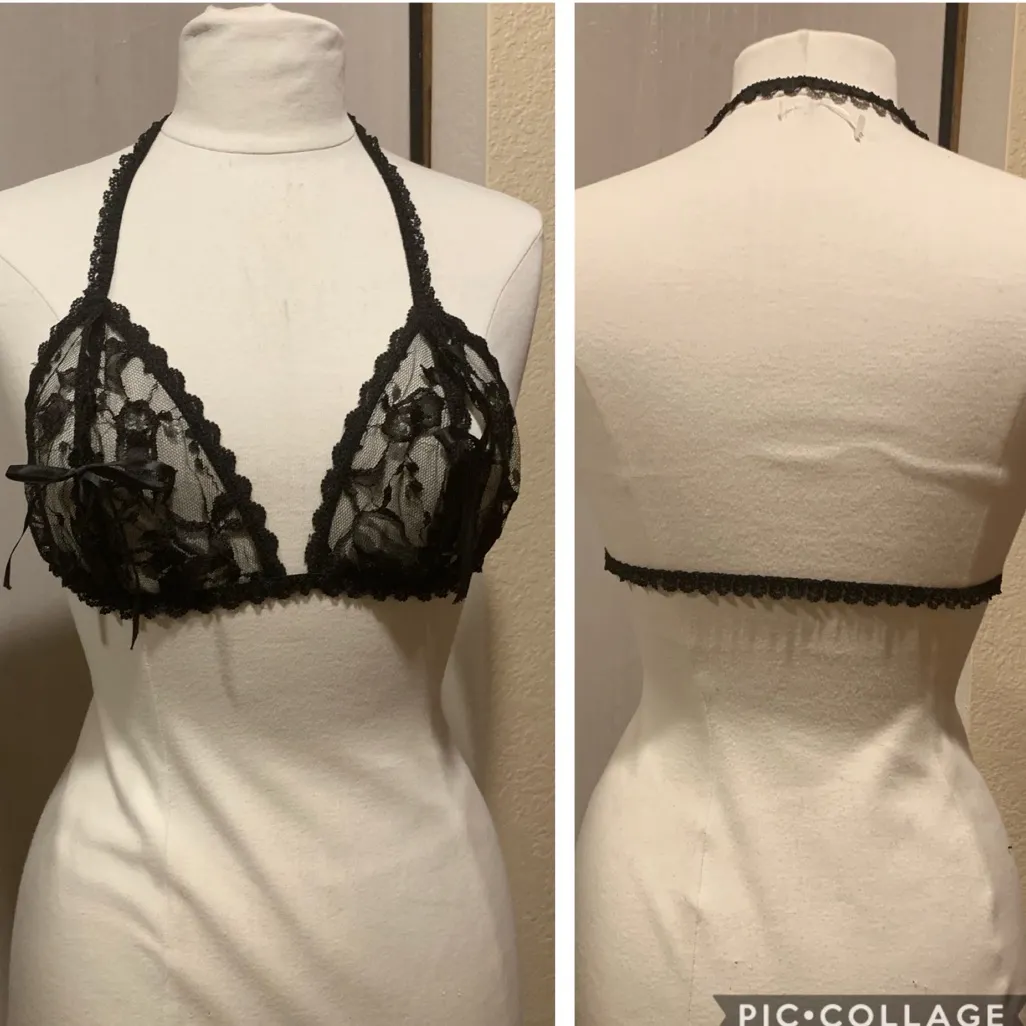 NWOT Sexy Lace peek a boo bra and garter belt one size Black Size M - Image 6