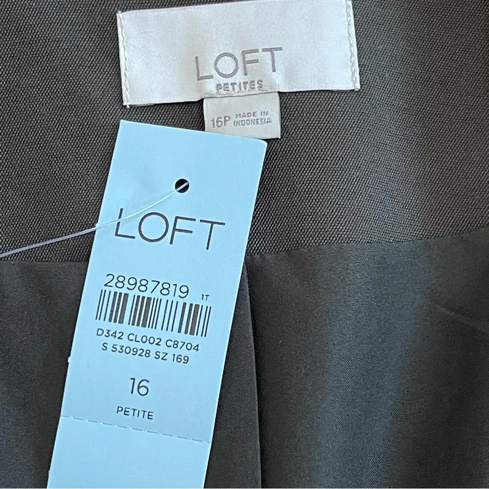 Loft Womens Dark Green Open Front Blazer Size 16 Petite - Image 9