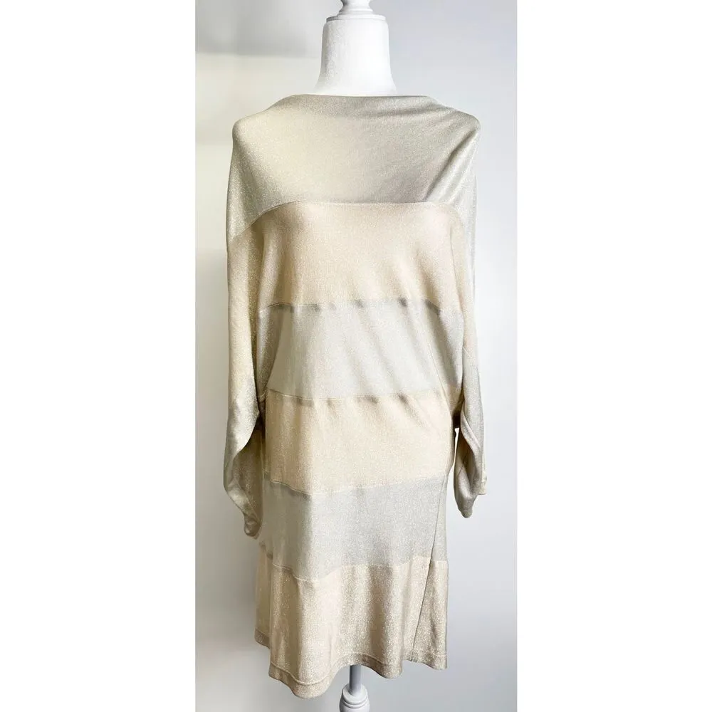 Foley Dress Womens Sparkly Gold/Silver‎ Party Dress Knee Length Size Medium Gold - Image 2