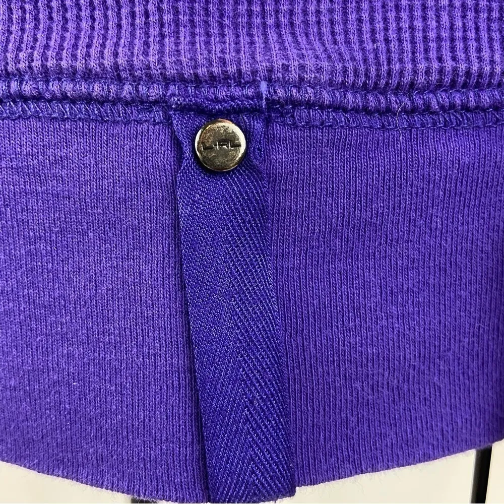 Lauren Active by Ralph Lauren Purple Waffle Knit Cowl Neck Long Sleeve Top Large - Image 5