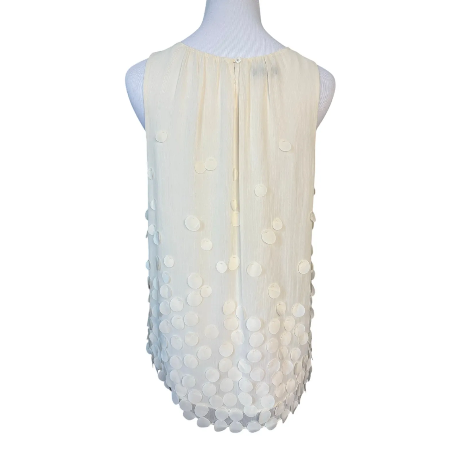 Talbots Cream Sleeveless Circle Flutter Blouse sz 8‎ Cottagecore - Image 4