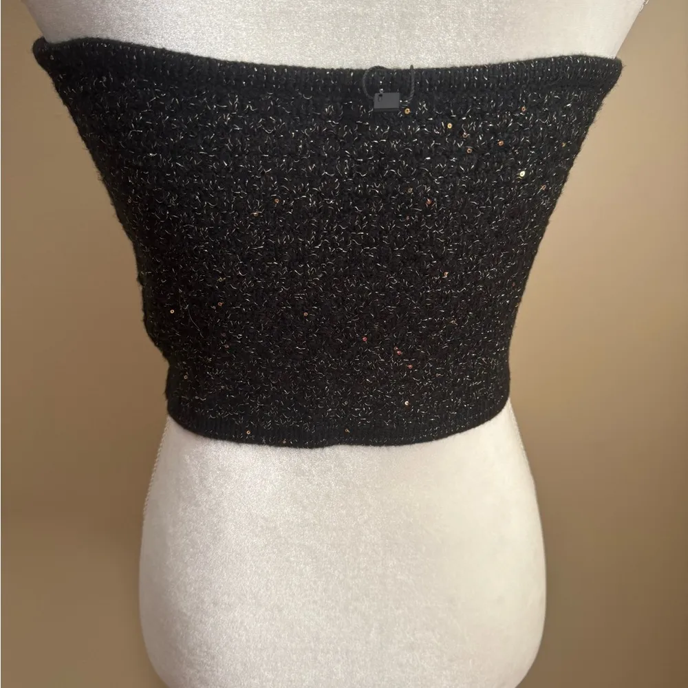 NWOT  Knit Bustier with Gold Sequin Accents - Image 4