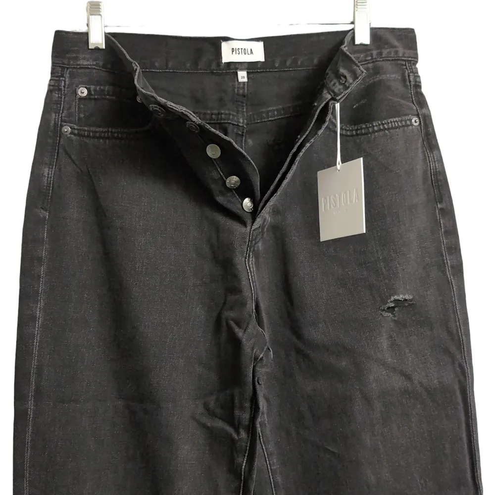 Pistola Cassie Super High Rise Straight Distressed Night Shade Dark Wash 29 New - Image 4