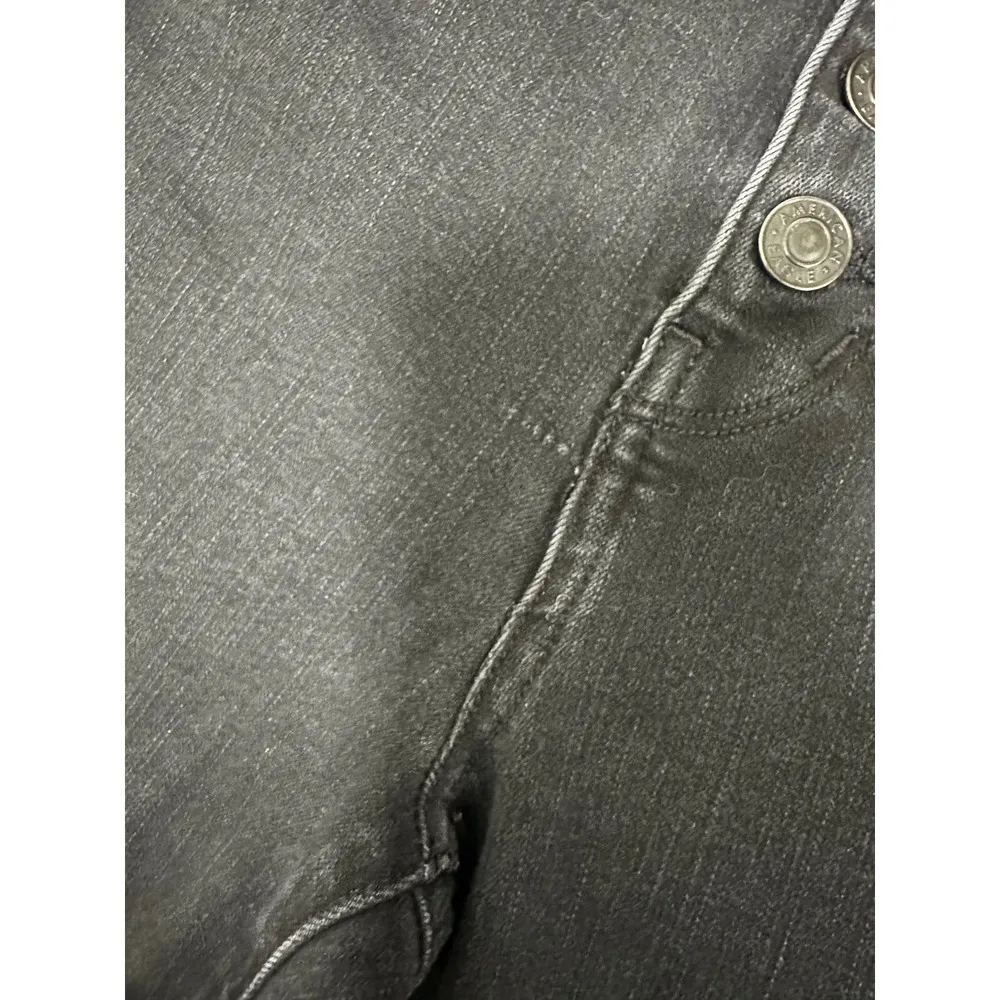 American Eagle Jeans Women 4 SHORT Black Curvy Hi Rise Jegging Crop Button Fly - Image 9