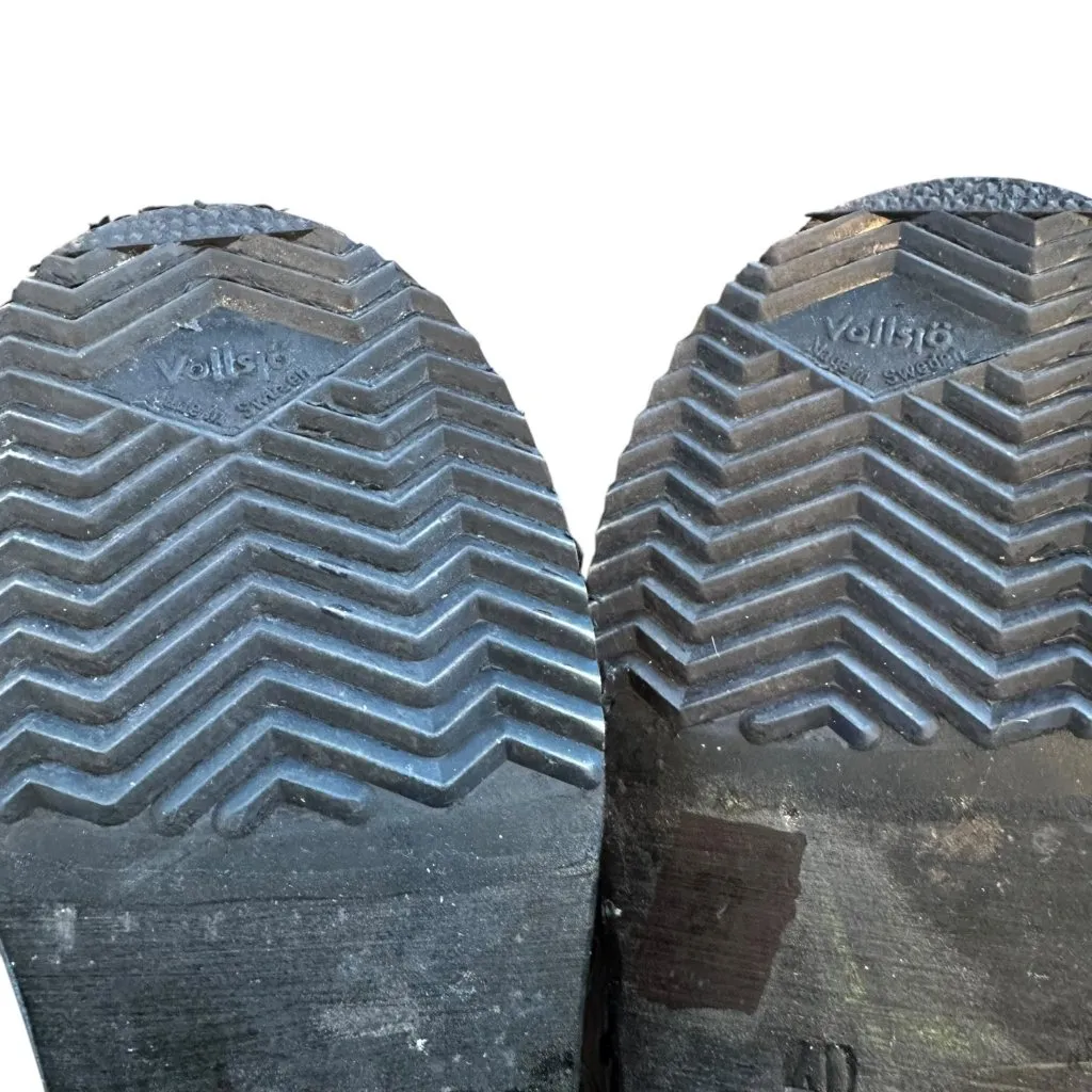 Sven Original Dark Metallic Gray Leather Wooden Clogs Size 40 US 8.5/9 - Image 9