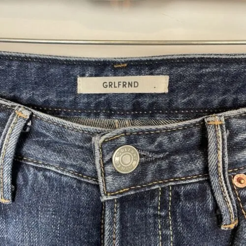 GRLFRND size 28 Bobbi High Rise Viva Forever jeans raw hem button fly - Image 5