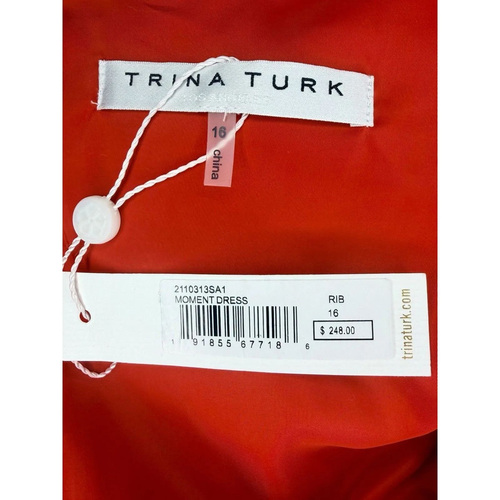 MSRP $248 Trina Turk "Moment" Dress Red Holiday Party V Neck Size 16 NWT!! - Image 4