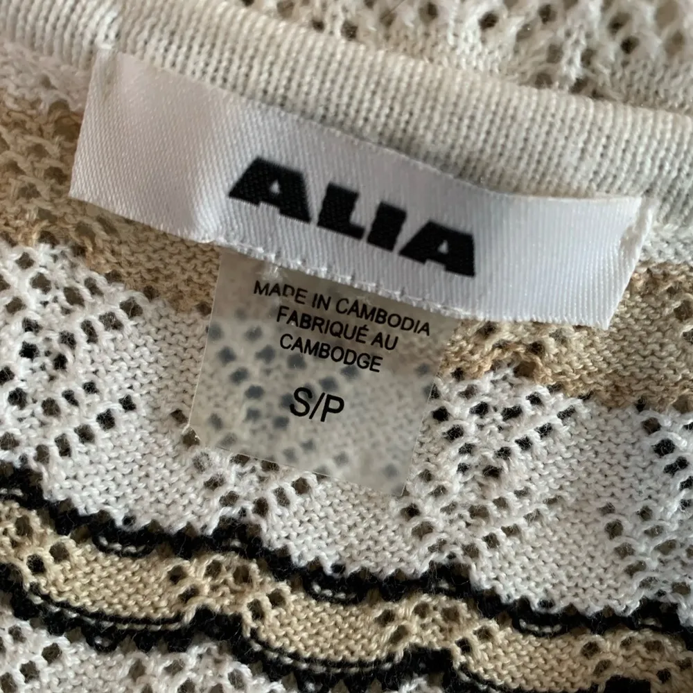 Alia White Beige Black Striped Knit Tank Top - Image 7
