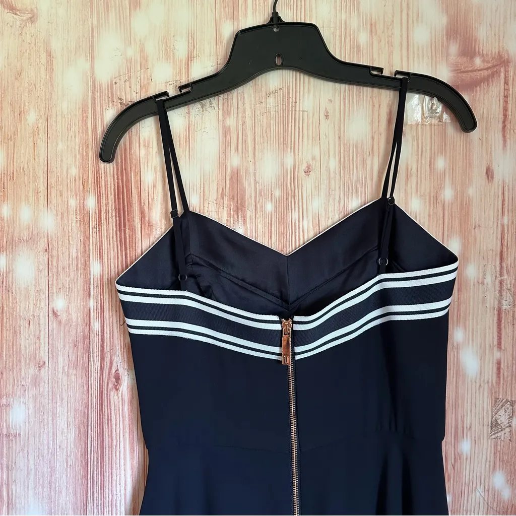 TED BAKER LONDON Kahmen Navy Blue Strappy Midi Dress - Image 11