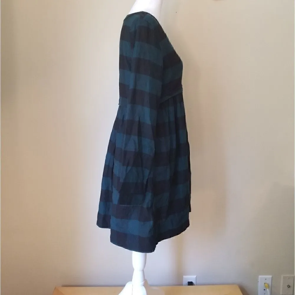 True Craft Green Black Plaid Button Down Dress XS - Image 4